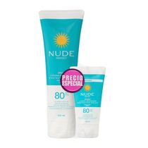 Oferta Protector Solar Nude Spf 80 Liviana Sensación  120 Ml + 40 Ml