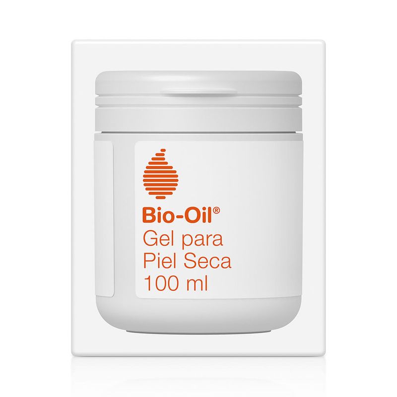 Bio-Oil-Gel-para-Piel-Seca-100ml.-Producto-en-su-caja-con-fondo-blanco-transparente