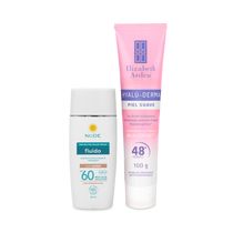 Oferta Protector Solar Nude Fluido Con Color SPF60 50Ml + Desodorante Elizabeth Arden Hyalu-Derma 100 Gr