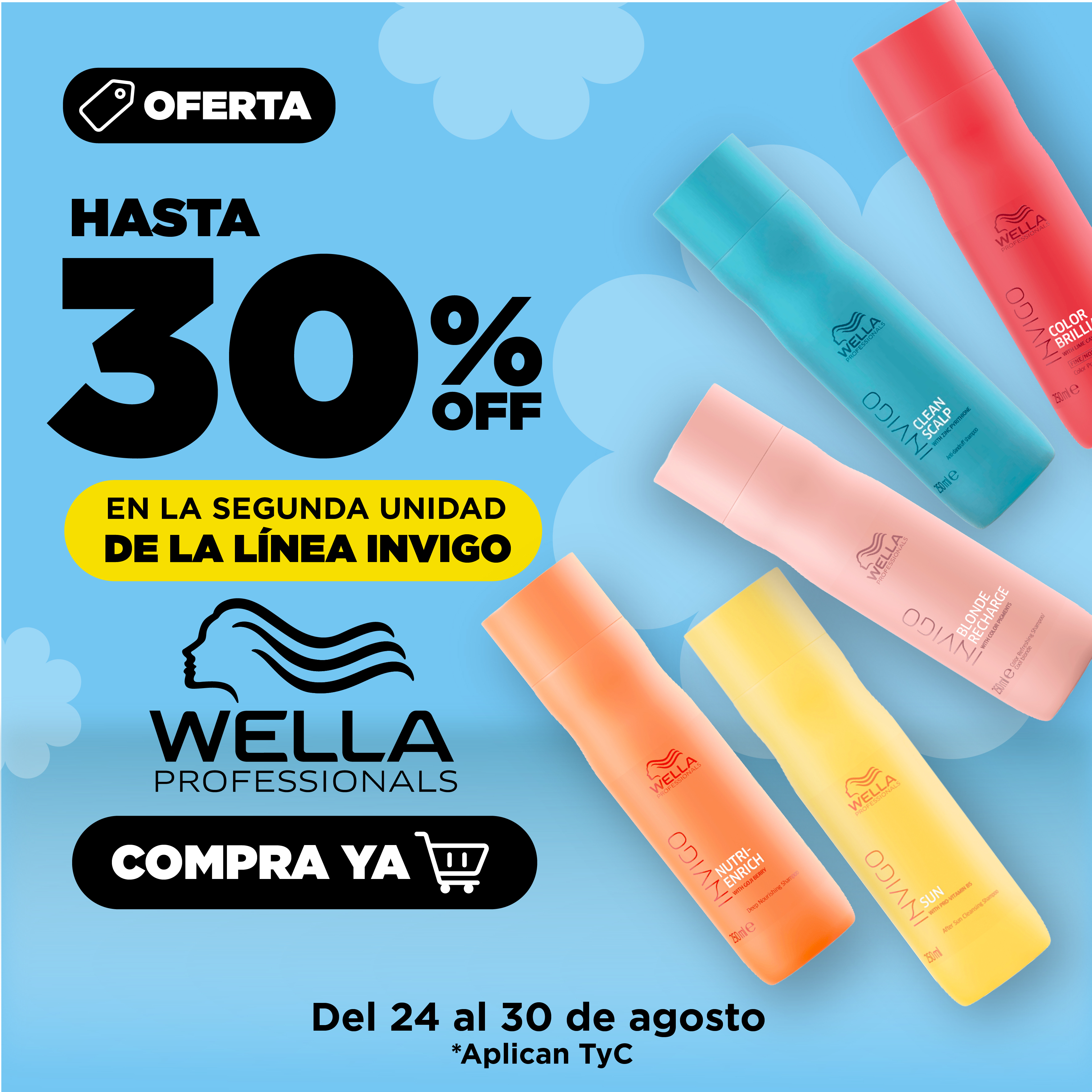 WELLA Professional con 30%  de descuento en la segunda unidad de Invigo