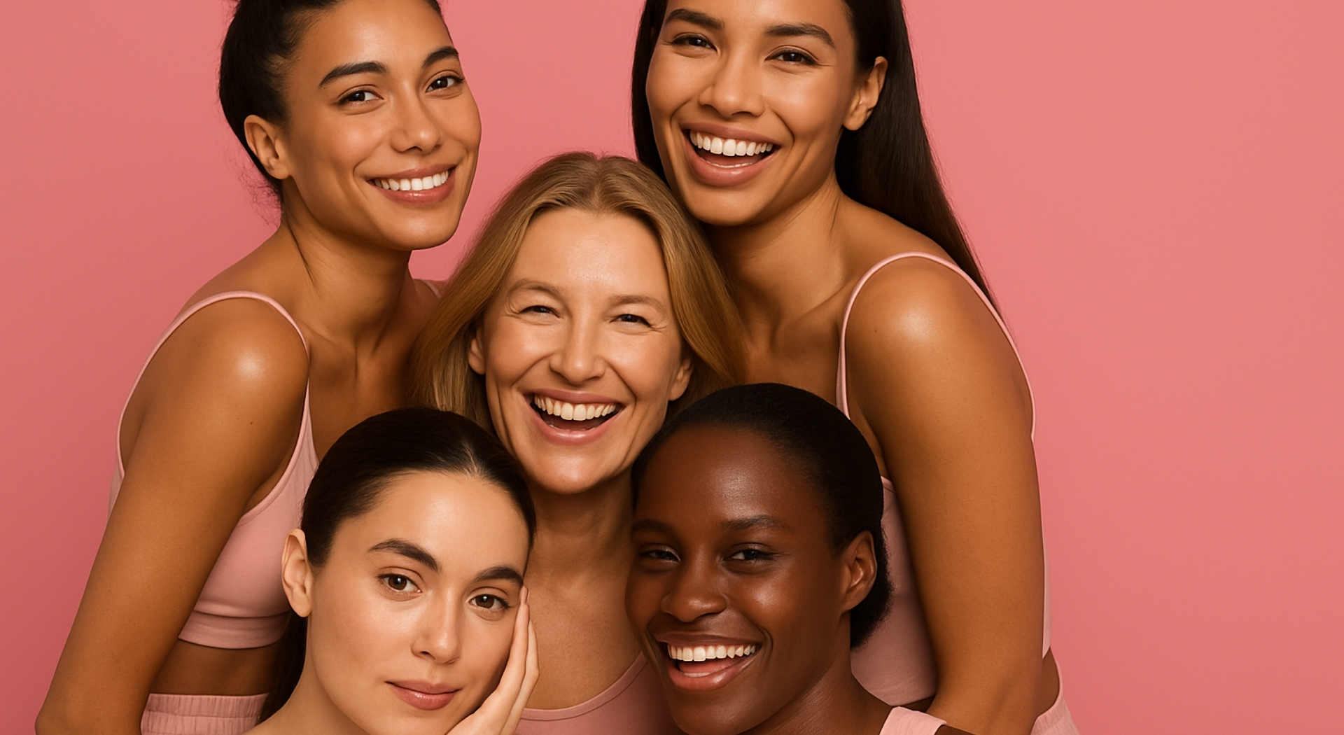 Mujeres de diferentes edades con pieles saludables